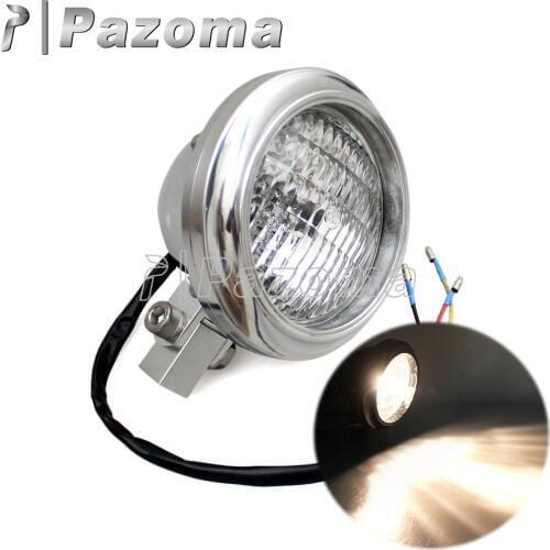 Motorcycle Polish H4 Head Light for Harley Softail Dyna Custom Cruisers 12V High Low Beam Bullet Headlight