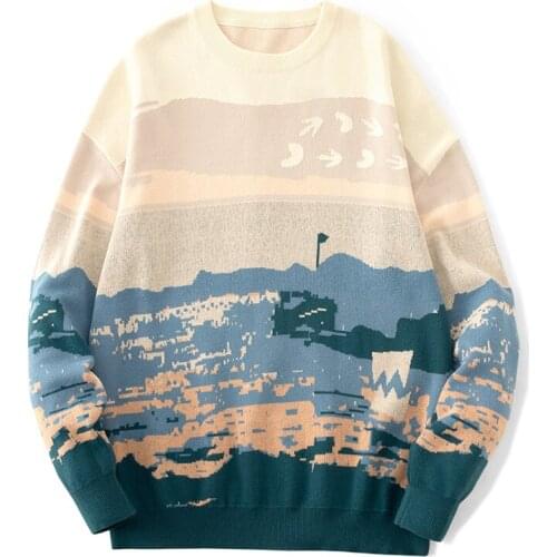 Brand Men Sweater Autumn Streetwear Long Sleeve Top Sweater Men Pullover Warm O-Neck Casual Japan Style Cotton Knit Sweater Men