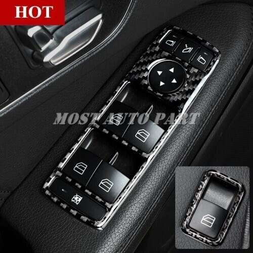 Carbon Fiber Car Door Window Button Trim Cover For Benz E Class W212 2010-2015 Car accesories interior Car Trim