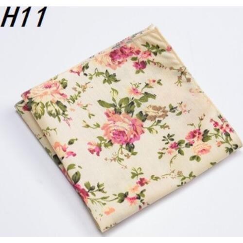Ikepeibao New Mens Pocket Square Handkerchiefs Paisley Floral Cotton Hankies 22*22cm