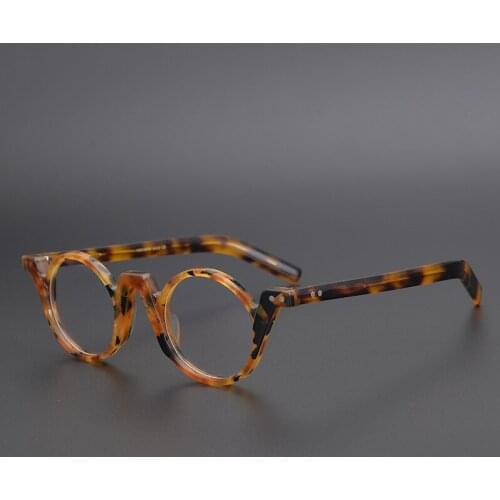 W cats ear limited edition Japanese hand made retro plate eyeglass frame tortoiseshell color high texture glasses women