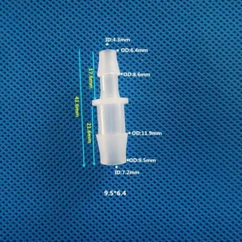 9.5mm to 6.4mm Plastic Pipe Fitting Pagoda Barbed Straight Reducing Hose Connector Tube Joint for Garden