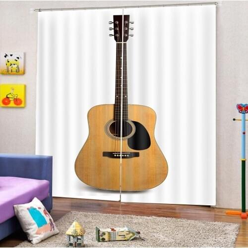 Custom Guitar Shower Curtain 3D Blackout sunshade for living room bedroom window curtains