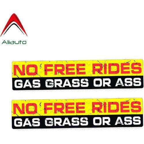 Aliauto 2 X Warning Car Sticker Personality No Free Rides Gas Grass or Ass Decal Accessories PVC for Hyundai VW Astra G,15cm*3cm
