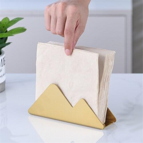 Chic Napkin Paper Holder Hotel Gold Silver Metal Tissue Clip Kitchen Sheet Paper Stand Restaurant Table Serviette Dispenser