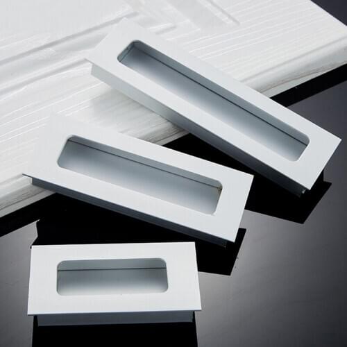 Hidden Door Handles Silver Cabinet Pulls Handles Bedroom Door Cabinet Handle Aluminum Drawer Knobs Furniture Hardware