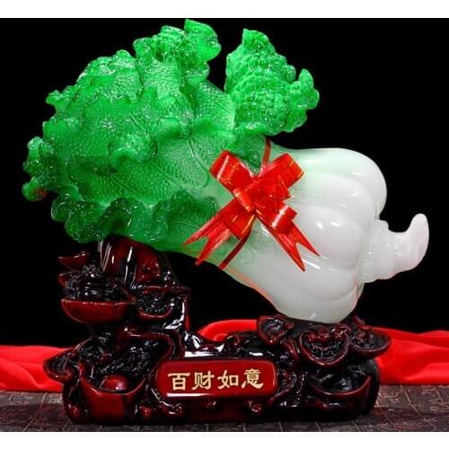 One hundred fortune wish Cabbage places cabinet of small cabbage sitting room wine to decorate copy jade resin handicraft factor