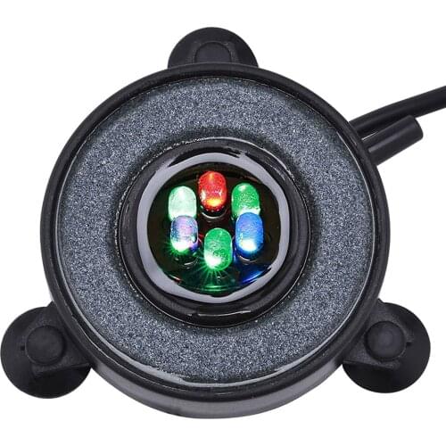 Led Aquarium Air Bubble Light Fish Tank Air Curtain Bubble Stone Disk With 6 Color Changing Leds Coral Lights