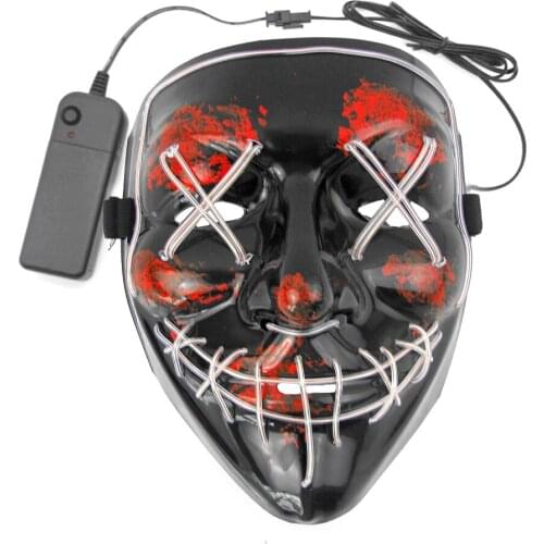 Halloween Decoration Vampire Teeth Fangs Glowing Led Mask Party Masque Masquerade Masks Neon Maske Horror Halloween Party Decor