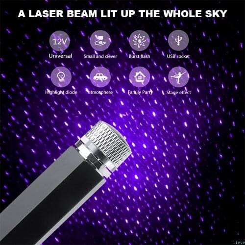 USB Auto Decoration Night Galaxy Lamp Car Roof Star Light Interior Mini LED Starry Laser Atmosphere Ambient Projector Lights