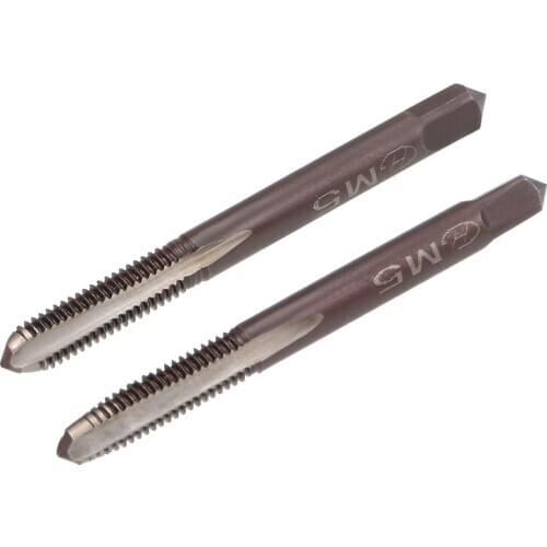 Uxcell Metric Hand Tap M5 Thread 0.8 Pitch 3 Straight Flutes H2 Alloy Tool Steel 1 Pair