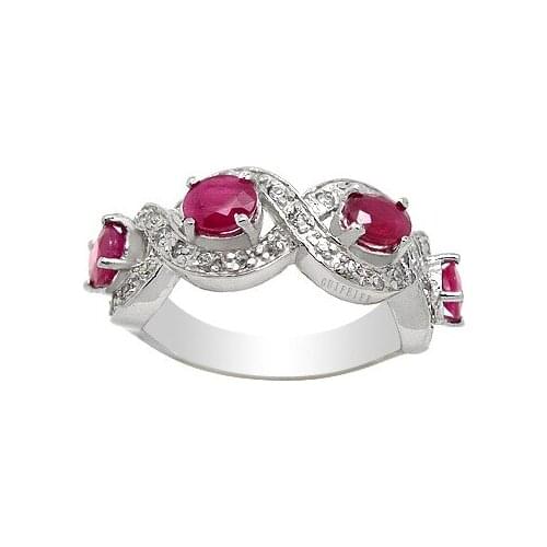 CoLife Jewelry 100% Natural Ruby Ring for Party 4mm*5mm Real Silver Ruby Ring Solid 925 Silver Ruby Jewelry Gift for Woman