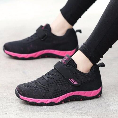 Ladies Sneakers Light Breathable Flat Wear Resisted Anti-Slippery Basket Vulcanized Shoes Women Comfort Casual Shoes Velcro Shoe