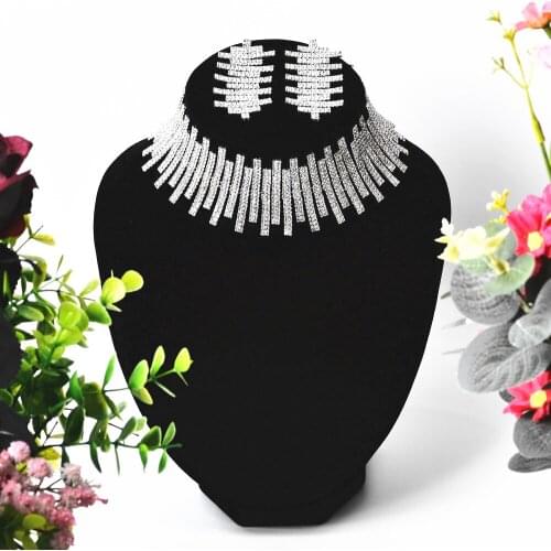 Ladies High Jewelry Collars and Earrings Necklace Sets New Hot Sale Gifts Luxury Shiny Rhinestone Accessories CORUIXI HNH961