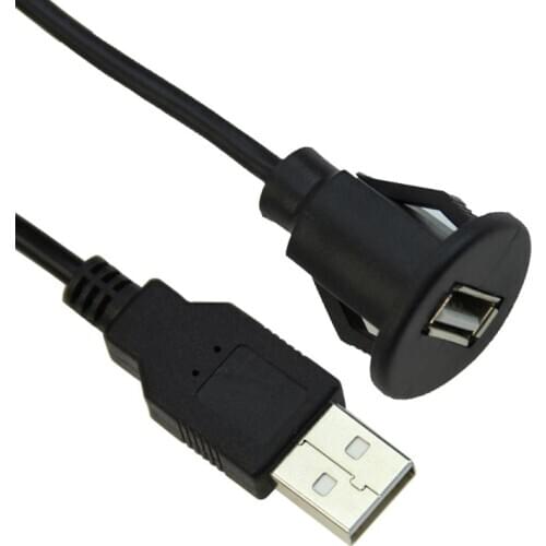 1M Car Dash Board Mount A Male To A Female USB 2.0 Socket Extension Panel Cable Q9QD