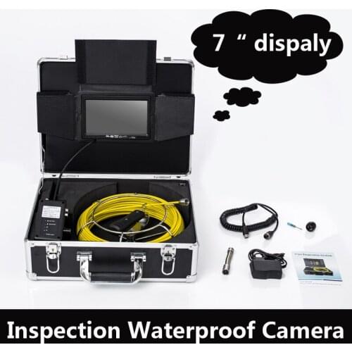 20M Cable 7inch 17mm Underwater Inspection Camera System 6pcs Adjustable Bright Lights IP68 Waterproof Drain Camera