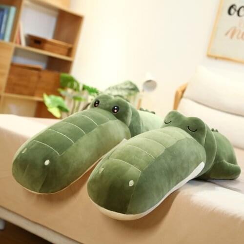 75/100cm Big Size Crocodile Lying Plush Pillow Mat Plush Crocodile Soft Stuffed Animal Toy Cartoon Plush Dolls Kids Boy Gift