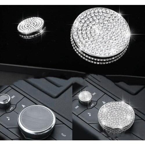 Car Diamond Center Console Multimedia Button Decoration Trim Cover for Cadillac XT4 CT6 XT5