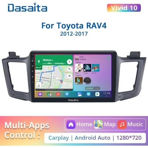 Dasaita Vivid For Toyota RAV4 2014 2015 2016 2017 Car Stereo Player Apple Carplay Android Auto Bluetooth GPS IPS DSP Android 10