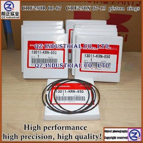 Free shipping new and original top quality for HONDA CRF250R 2006-2007 CRF250X 2007-2013 piston rings 13011-KRN-850