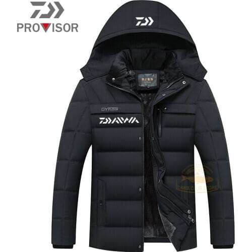 DAIWA Fishing Clothes Winter Mens Outdoor Plus Fleece Warm Jacket Thickened Mountain Jacket Waterproof Diawa Fishing Jacket