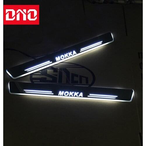 DNO Trim Pedal LED Car Light For Opel Mokka 2012 2013 - 2017 2018 2019 Door Sill Scuff Plate Pathway Moving Acrylic Welcome Lamp