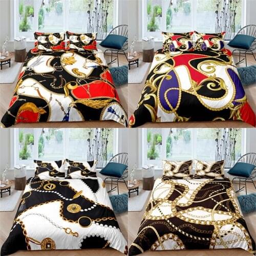Home Textile Luxury 3D Baroque Styles Print 2/3Pcs Comfortable Duvet Cover Pillowcase Bedding Sets Queen and King EU/US/AU Size