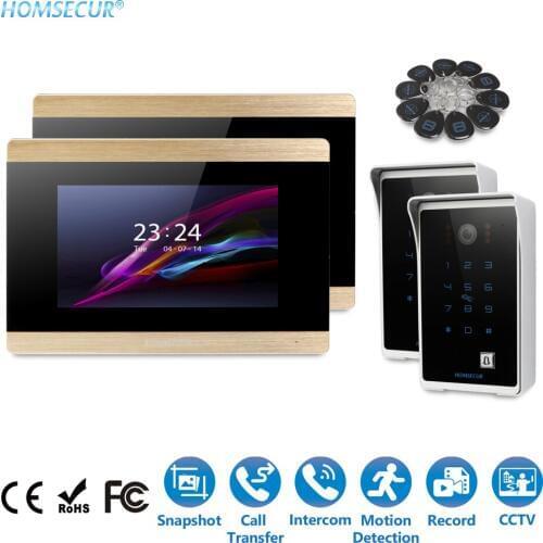HOMSECUR 7" Video Door Entry Phone Call System+Intra-monitor Audio Intercom BC081+BM715-G