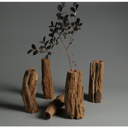 Art Japanese Vase Wooden Retro Creative Decoration Random Flower Arrangement Container Adornos Salon Living Room Decor EF50FP