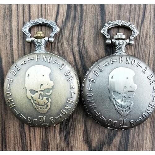 Retro Death Note Theme Pocket Watches with Necklace Chain Cool Skull Watch Cosplay Gifts for Boys Children Kids And Men watches
