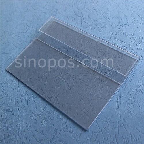 Hook On Shelf Talker PVC, covered face sign display clip clear folded top card holder shelves edge wire bin bar tag ticket label