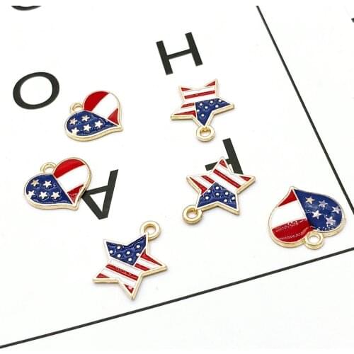 Hot 40pcs High Quality Fashion Enamels Charms Gift Pentagram Alloy Pendant Bracelet Necklace Jewelry Accessories DIY Crafts 2018