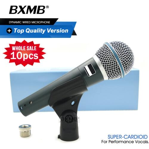 10pcs Grade A Professional BETA Dynamic Wired Microphone BETA58A Supercardioid 58A Mic For Performance Live Vocals Karaoke Stage