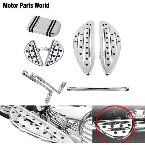 Motorcycle Chrome Front Rear Floorboard Footepegs Shift Lever W/ Shifter Pegs Brake Pedal Pad For Harley Softail Touring Glide