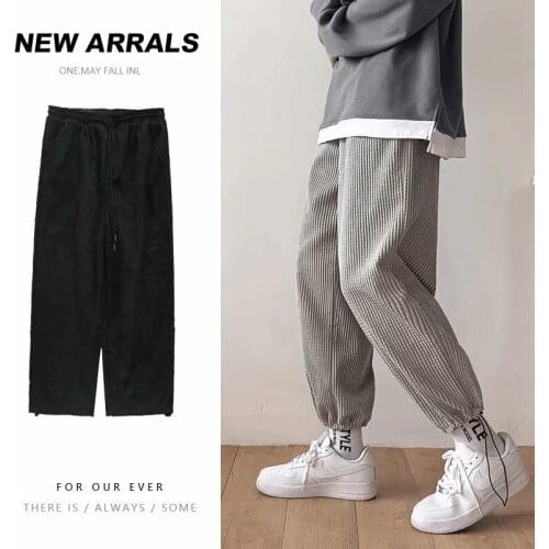 Men clothing autumn mens corduroy casual pants man fashion loose trousers mans harem pants Japanese streetwear