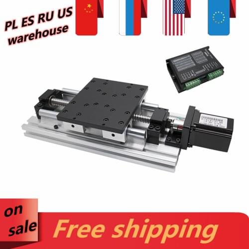 CNC Sliding Table Z axis stage travel length 100-600mm SBR16 linear guides SFU1605 1610 ball screw +Nema23 425ozin stepper motor