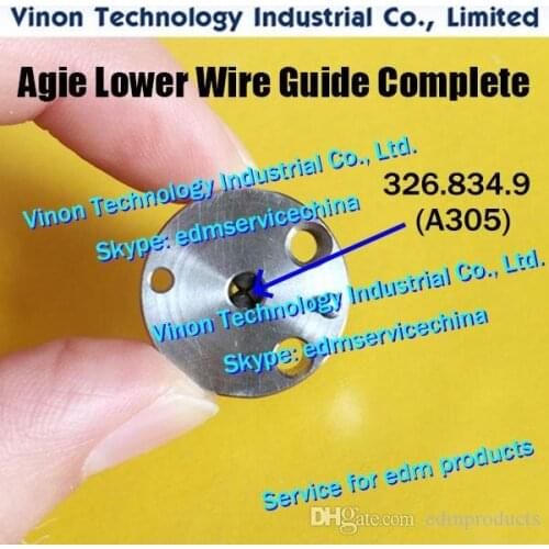 418.004.8 Agie Lower Diamond Wire Guide Complete Set With 326.834.9 (A305). edm Wire guide lower complete 418.004, 590418004