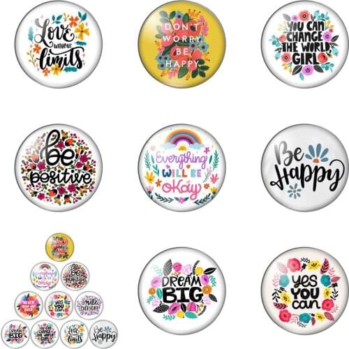 New the Garland Language of Positive Energy 12mm/20mm/25mm/30mm Round Photo Glass Cabochon Demo Flat Back Making Findings