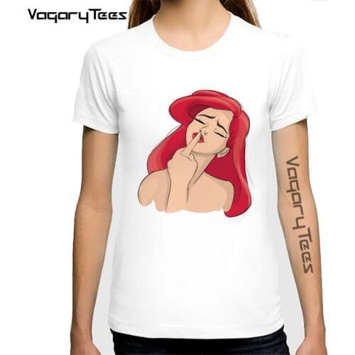 New Graphic Tee Shirt Femme Funny Pink middle finger Princess Vogue Harajuku TShirt Korean Tops Kawaii Streetwear Camiseta Mujer