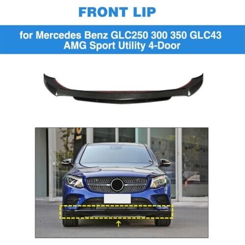 Front Bumper Lip Splitters For Mercedes-Benz GLC Class Sport GLC 250 300 350 GLC43 AMG 2015 - 2019 Front Bumper Lip Carbon Fiber