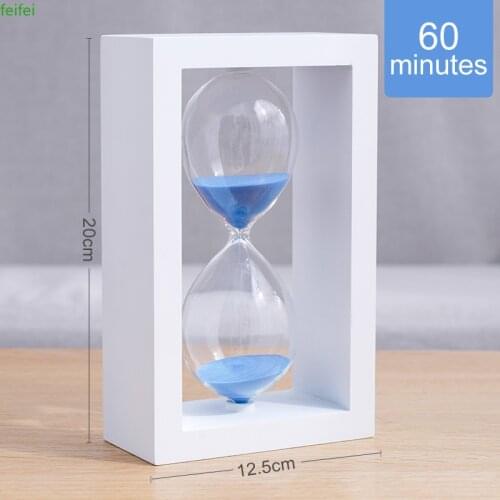 Hourglass 60 Minutes Timer Free Engraving Clock Sand Watch Sandglass Wooden Timing Ornaments Home Decoration Accessories