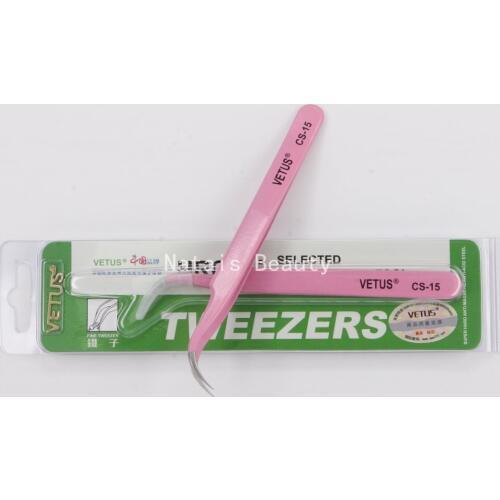 5 pcs/lot VETUS CS stainless steel pink tweezers grafting eyelash beauty tools free shipping