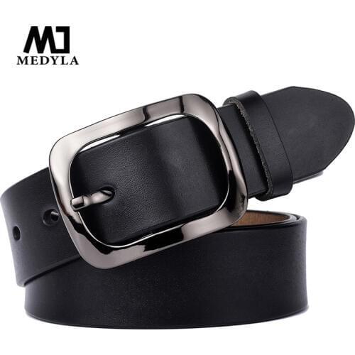 MEDYLA fashion natural leather womens belt High quality cowhide without interlayer belt jeans dress casual pants belt Dropship