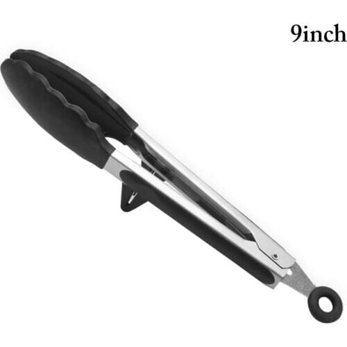1pc Kitchen Food Tongs Food Grade Silicone Anti-Slip BBQ Tongs Serving Tongs With Bracket Kitchen Tool Accessories BBQ Tools