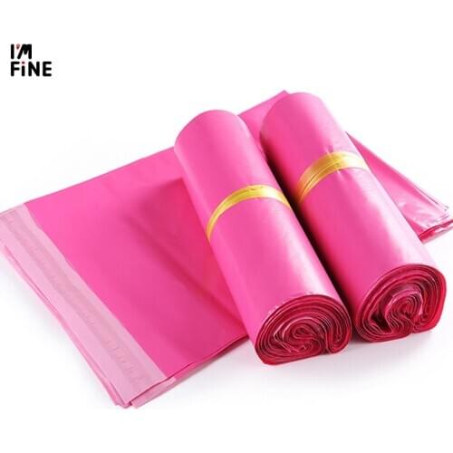 Deep Pink Poly Mailing Adhesive Envelope Bags Bolsa Gift Packaging Bags Plastic Mailer Pink Garment/Boxes Post Bags