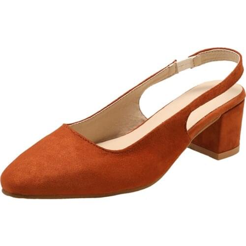 Beige Suede Pointed Elegant Elastic band Pumps Shallow Mouth Womens Shoes Square heel Shoes Dating Office Wild female shoes yui