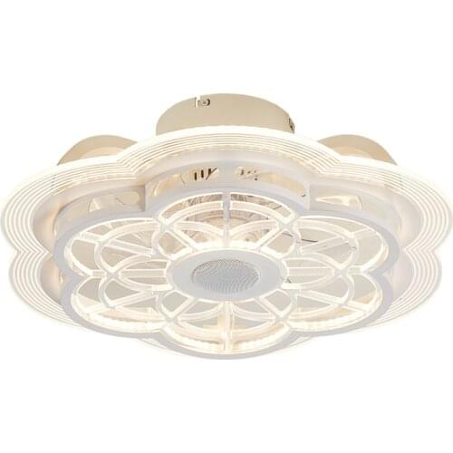 Smart voice Bluetooth music fan lamp ceiling fan lamp living room invisible dining room quiet household ultra thin remote