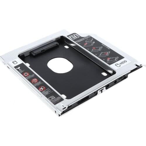 Second HDD Caddy SATA 2.5" HDD SSD 9.5mm Enclosure For Apple Macbook DVD CD ROM