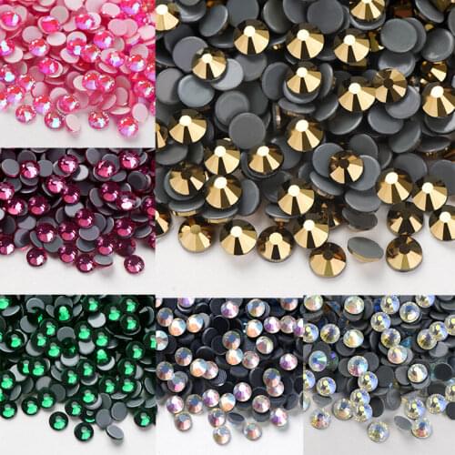 High Quality All Sizes 25 Colors Rhinestones Crystal SS4-SS40 Non Hotfix FlatBack Strass Rhinestone Sewing & Fabric Rhinestone