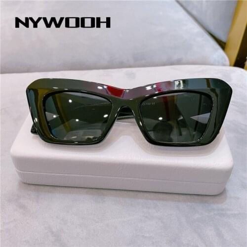 NYWOOH Fashinable Women Sunglasses Cat Eye Sun Glasses Trending Jelly Color Eyewear Vintage Triangle Sunglass Brand Design
